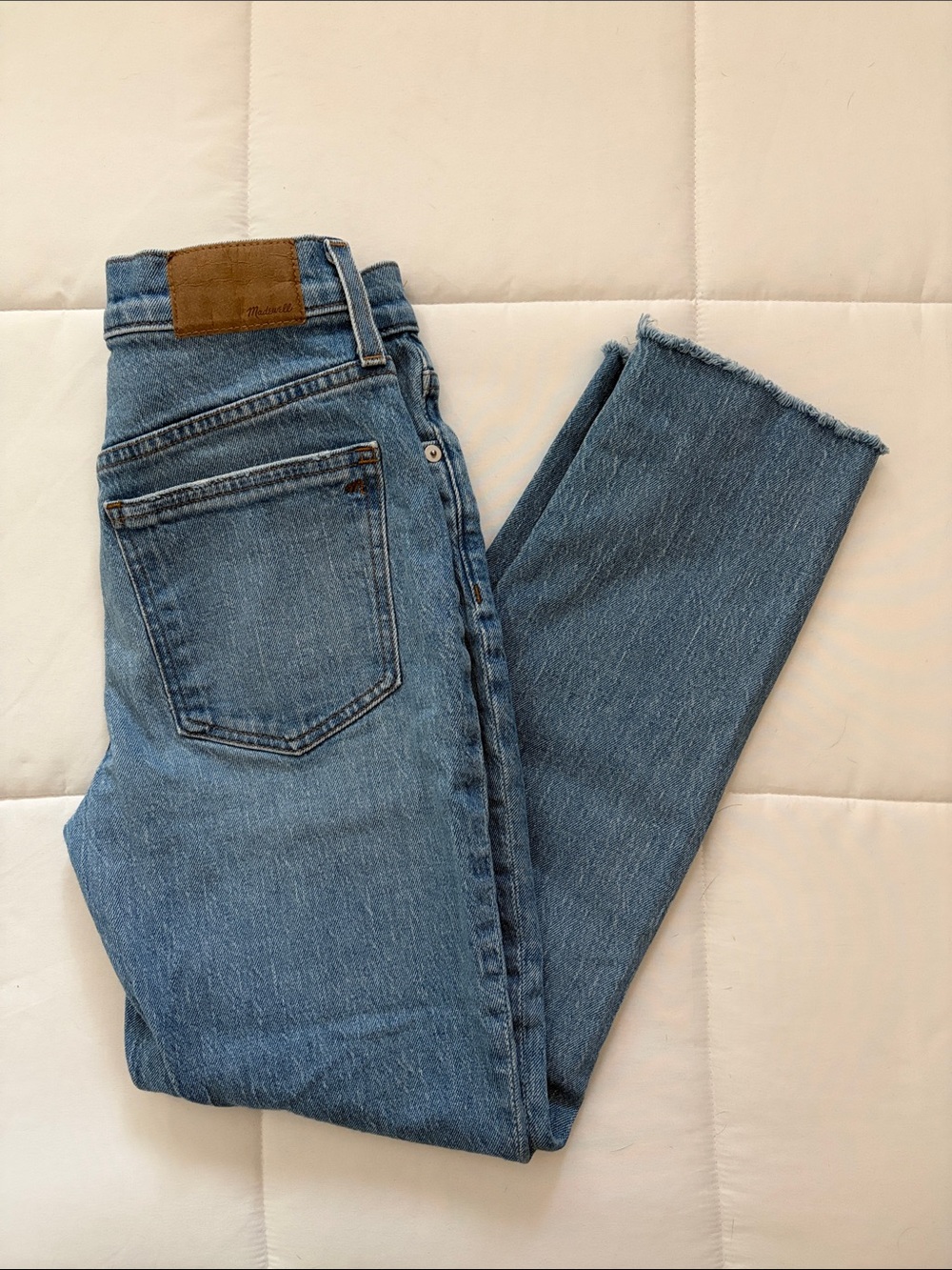 Madewell The Perfect Vintage Jean 25P Women’s Blue Raw-Hem Straight Leg Jeans